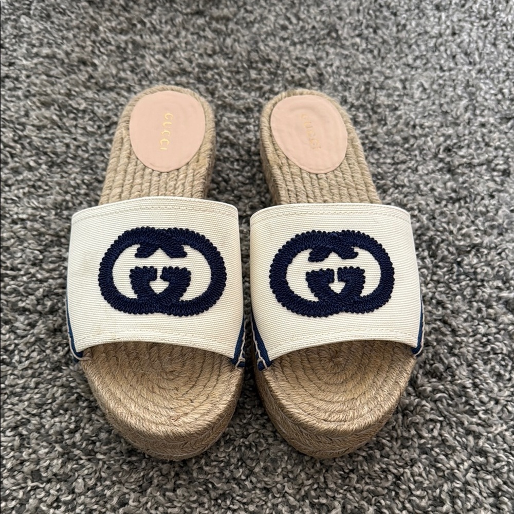 Gucci Interlocking G Espadrille Size 37 Women's